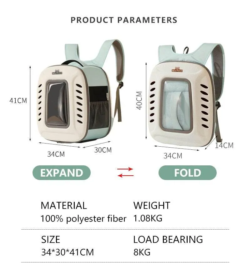 Pet Carrier Backpack - Comfortable Breathable Travel Bag for Pets