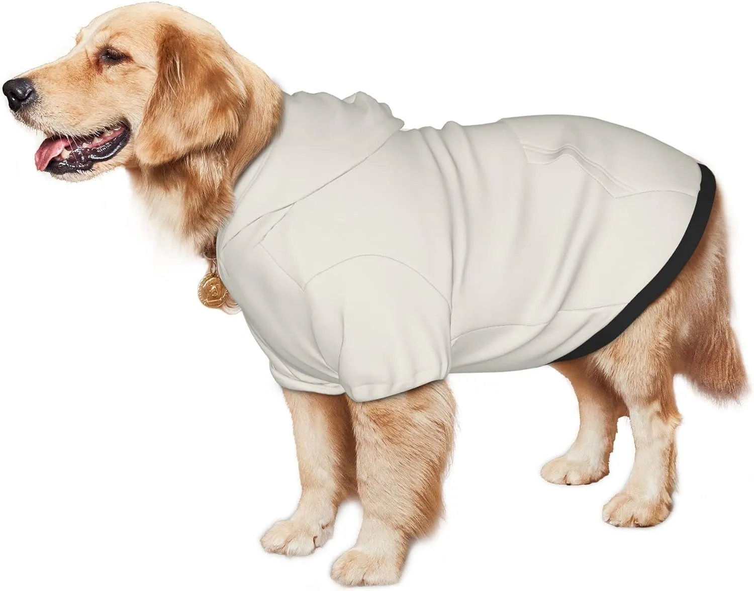 Pet Dog & Cat Hoodie, Basic Pet Clothes Hoodie Sweater with Hat, Color Beige Pet Hoodie, Multi-Color Soft and Warm Cute Casual Hoodie Sweatshirt for Medium Large Dogs, XXL