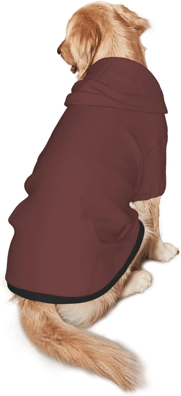 Pet Dog & Cat Hoodie, Basic Pet Clothes Hoodie Sweater with Hat, Color Burgundy Pet Hoodie, Multi-Color Soft and Warm Cute Casual Hoodie Sweatshirt for Medium Large Dogs, XXL