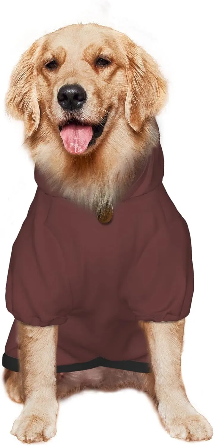 Pet Dog & Cat Hoodie, Basic Pet Clothes Hoodie Sweater with Hat, Color Burgundy Pet Hoodie, Multi-Color Soft and Warm Cute Casual Hoodie Sweatshirt for Medium Large Dogs, XXL