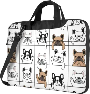 Pet French Bulldog Laptop Bag Classic Slim Briefcase Messenger Bag, Spacious, Ergonomic