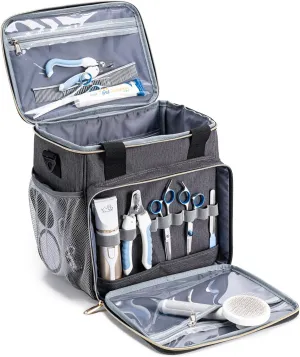 Pet Grooming Bag, Dog Grooming Supplies Organizer Tote Bag, Perfect for Pet Grooming Tool Kit Accessories-Dark Gray