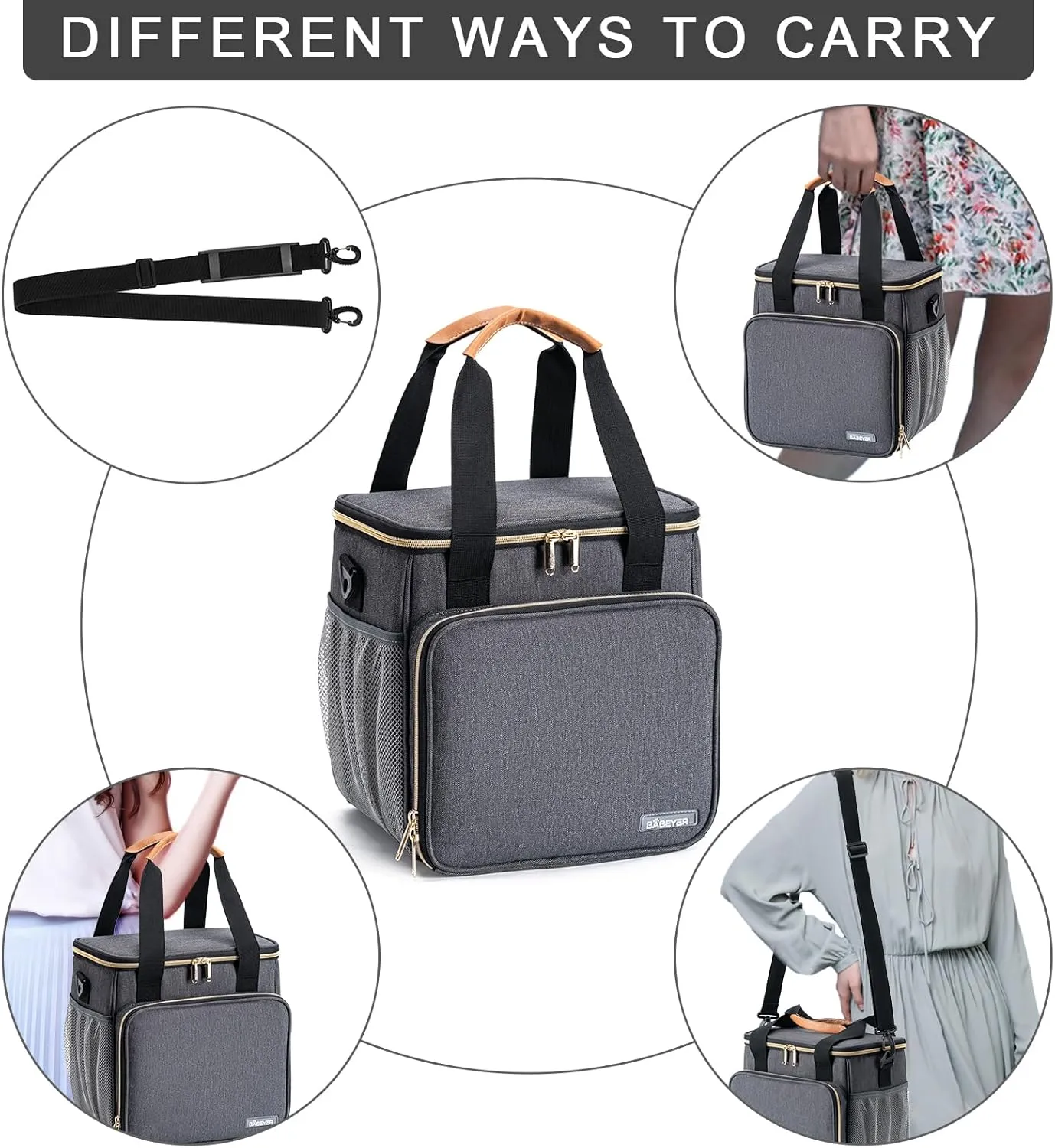 Pet Grooming Bag, Dog Grooming Supplies Organizer Tote Bag, Perfect for Pet Grooming Tool Kit Accessories-Dark Gray