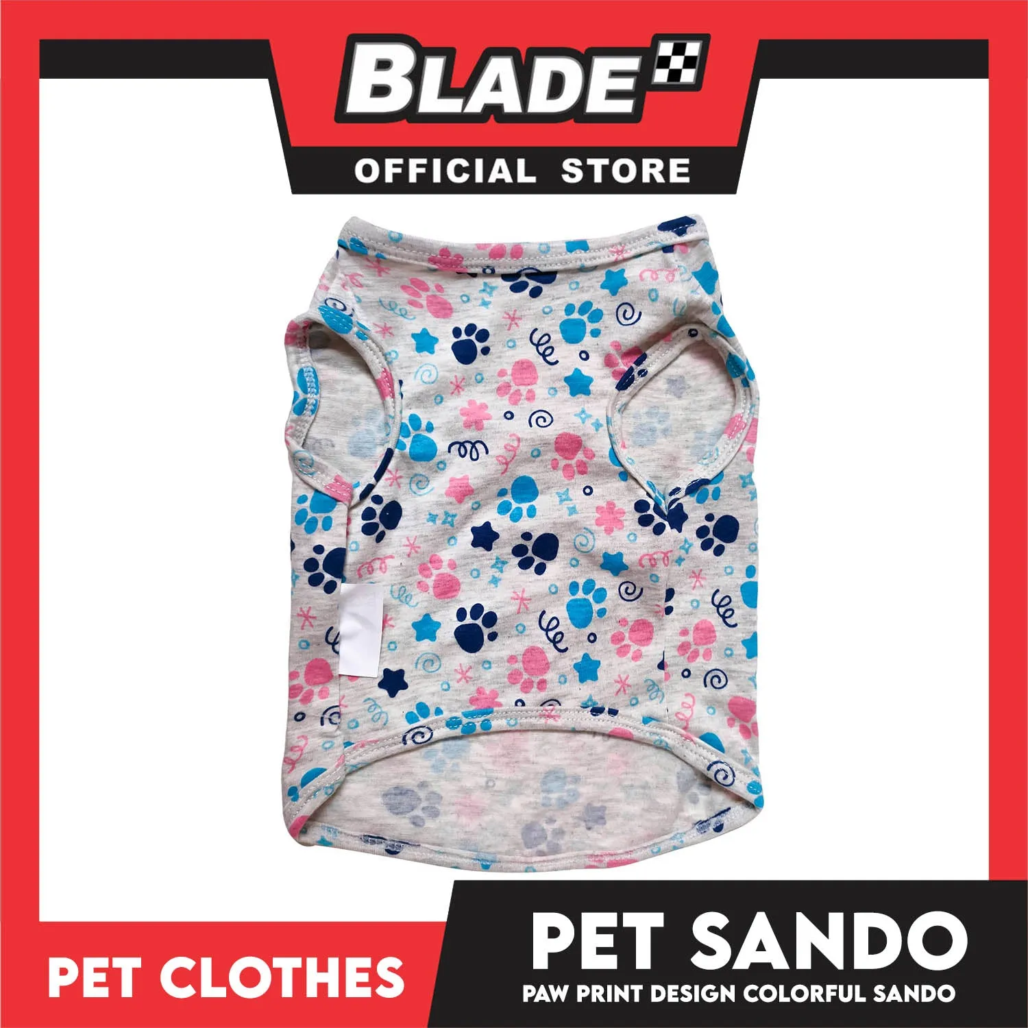 Pet Sando Paw Print Colorful Sando Pet Clothes (XL) Perfect Fit For Dogs And Cats DG-100XL