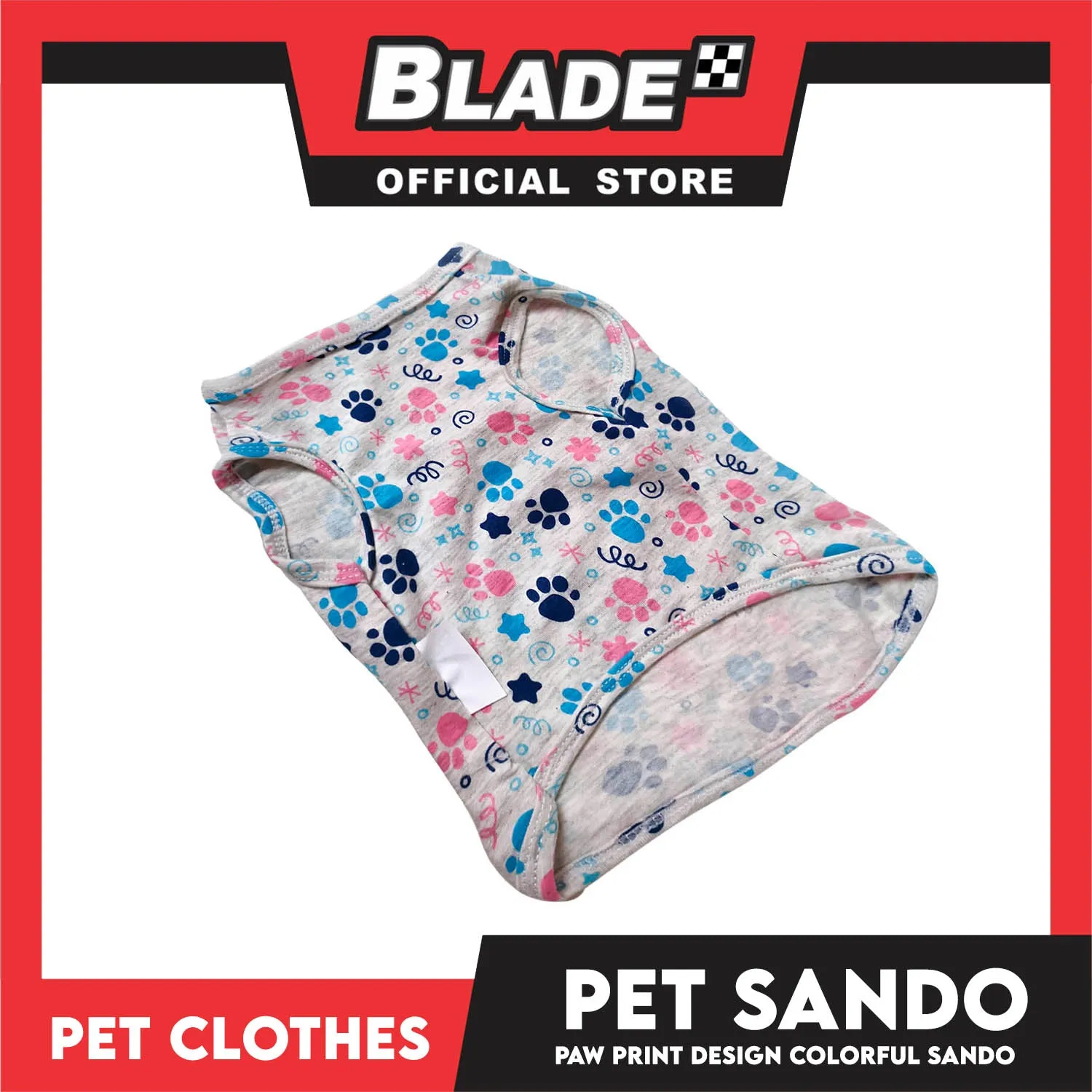 Pet Sando Paw Print Colorful Sando Pet Clothes (XL) Perfect Fit For Dogs And Cats DG-100XL