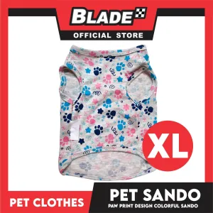 Pet Sando Paw Print Colorful Sando Pet Clothes (XL) Perfect Fit For Dogs And Cats DG-100XL