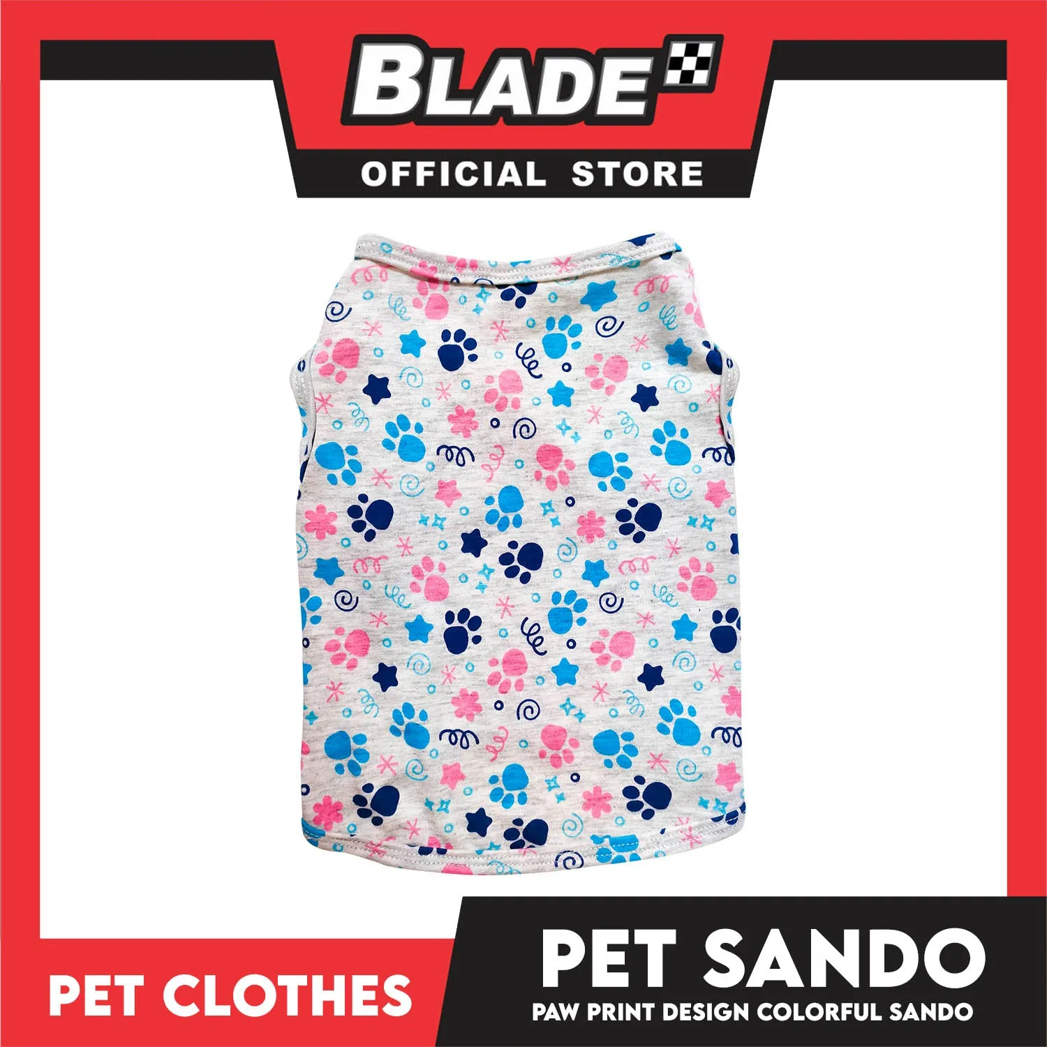 Pet Sando Paw Print Colorful Sando Pet Clothes (XL) Perfect Fit For Dogs And Cats DG-100XL