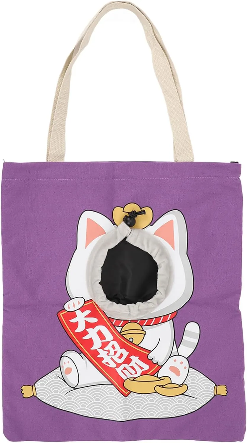Pet Shoulder Carrying Bag Cute Head Out Canvas Portable Travel Cat Carrier Bag for 0 to 8kg Small Animal