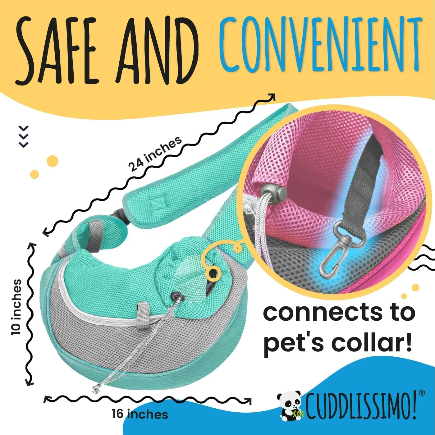 Pet Sling Carrier - Small Dog Puppy Cat Carrying Bag Purse Pouch -For Pooch Doggy Doggie Yorkie Chihuahua Baby Papoose Bjorn -Travel Front Backpack Chest Body Holder Pack To Wear (Teal-L)