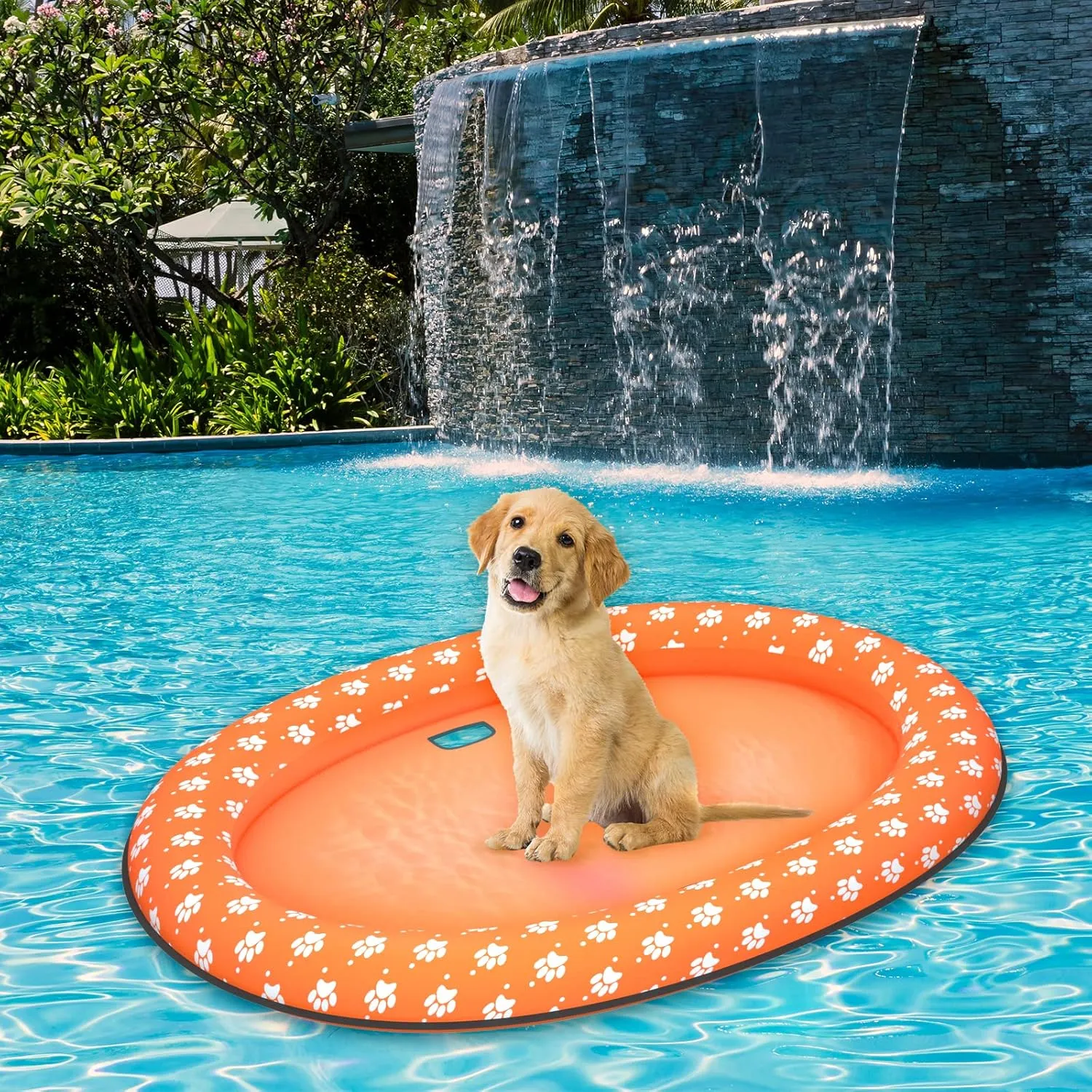 Pet Soft Dog Float Raft - Inflatable Dog Swimming Float for Summer (Orange)