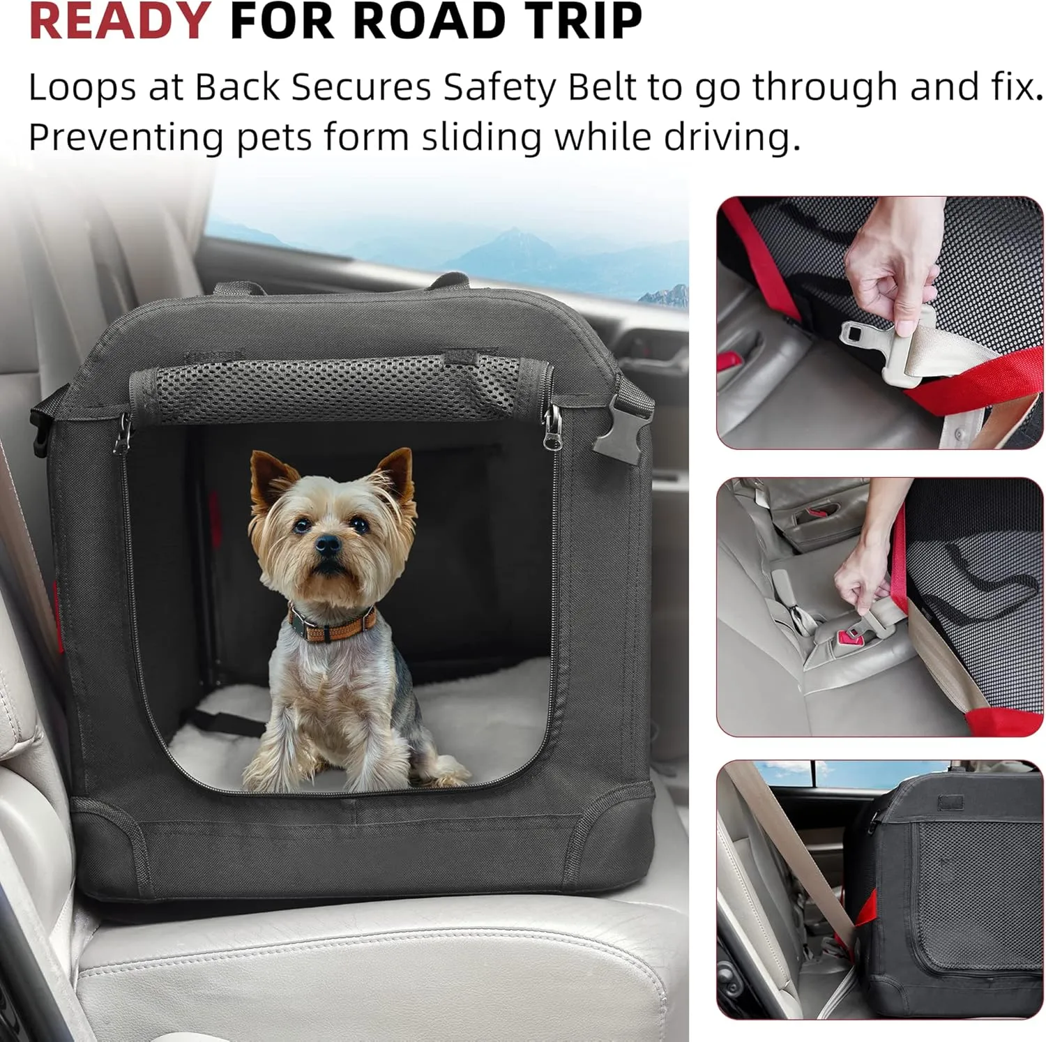 Petprsco Large Cat Carrier for 2 Cats Small Medium Dogs, Soft Pet Carrier 24x17x17 for Traveling with Warm Blanket Foldable Bowl and Washable Pad
