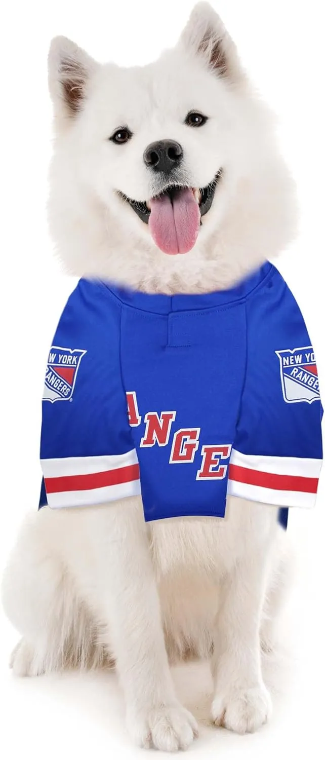 Pets First NHLPA Adam Fox Mesh Jersey for Dogs & Cats, New York Rangers Foxy-23 Dog Jersey, Size Small, Licensed Dog Jersey with Your Favorite Hockey Team Player