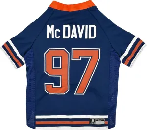 Pets First NHLPA Connor McDavid Mesh Jersey for Dogs & Cats, Edmonton Oilers McJesus-97 Dog Jersey, Size X-Large, Licensed Dog Jersey with Your Favorite Hockey Team Player