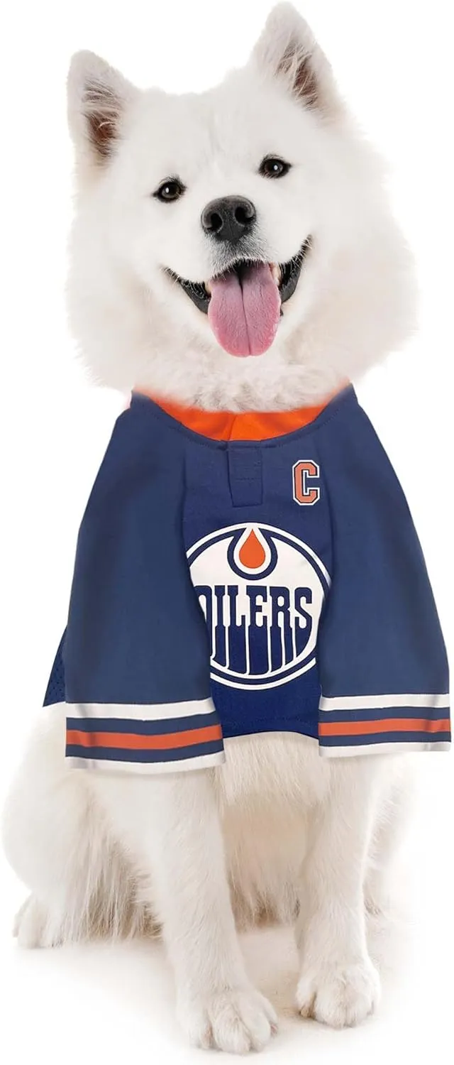 Pets First NHLPA Connor McDavid Mesh Jersey for Dogs & Cats, Edmonton Oilers McJesus-97 Dog Jersey, Size X-Large, Licensed Dog Jersey with Your Favorite Hockey Team Player