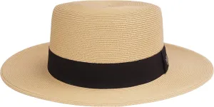 Pineapple&Star Deor Boater Straw Sun Hat Beach Fine Braid UPF50  for Women Men