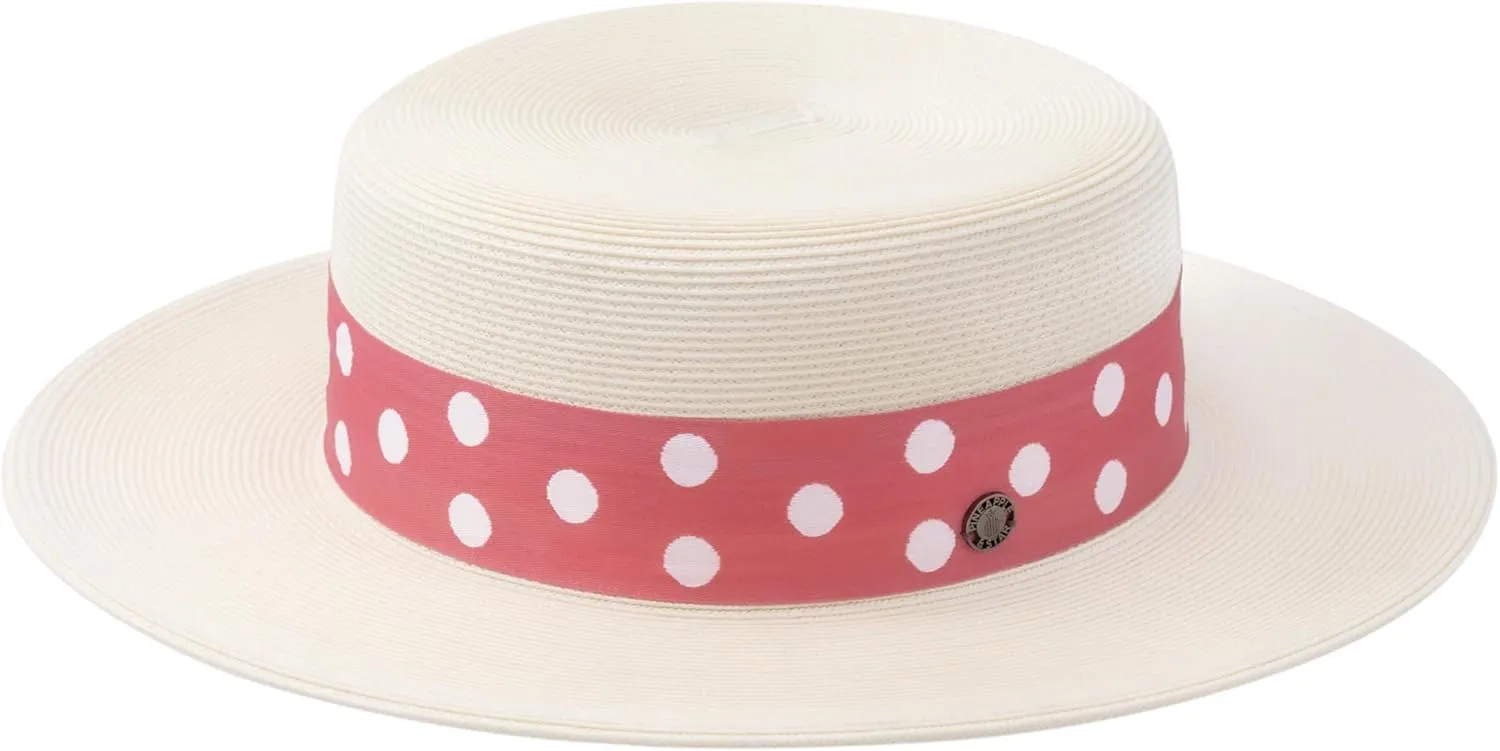 Pineapple&Star Deor Boater Straw Sun Hat Beach Fine Braid UPF50  for Women Men