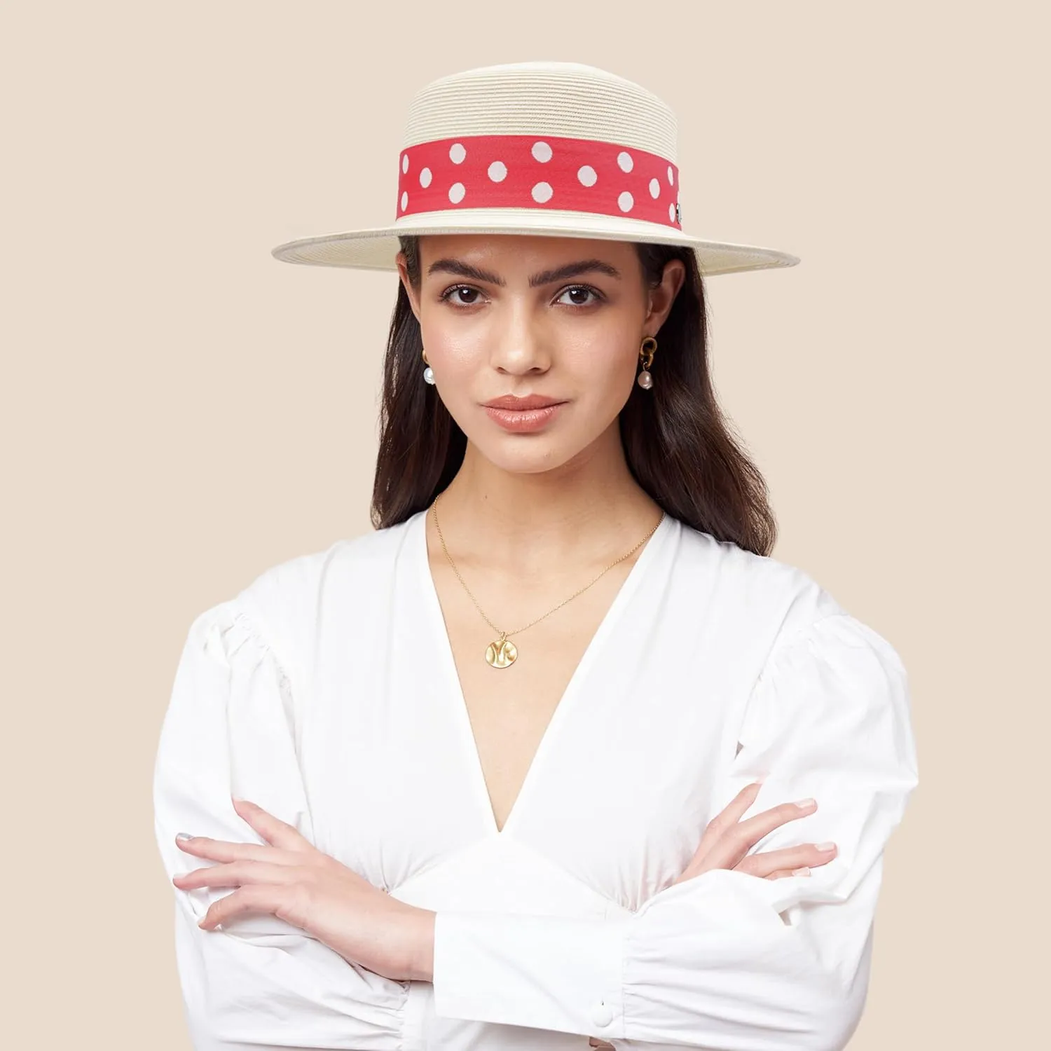 Pineapple&Star Deor Boater Straw Sun Hat Beach Fine Braid UPF50  for Women Men