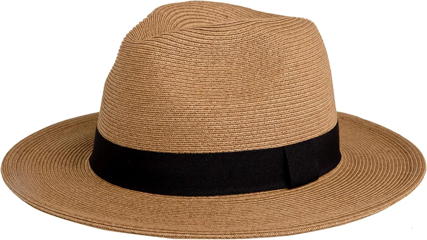 Pineapple&Star Sun Straw Fedora Beach Hat Fine Braid UPF50  for Unisex