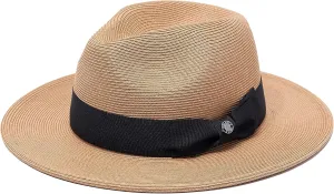 Pineapple&Star Sun Straw Fedora Beach Hat Fine Braid UPF50  for Unisex