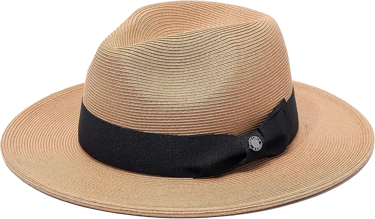 Pineapple&Star Sun Straw Fedora Beach Hat Fine Braid UPF50  for Unisex