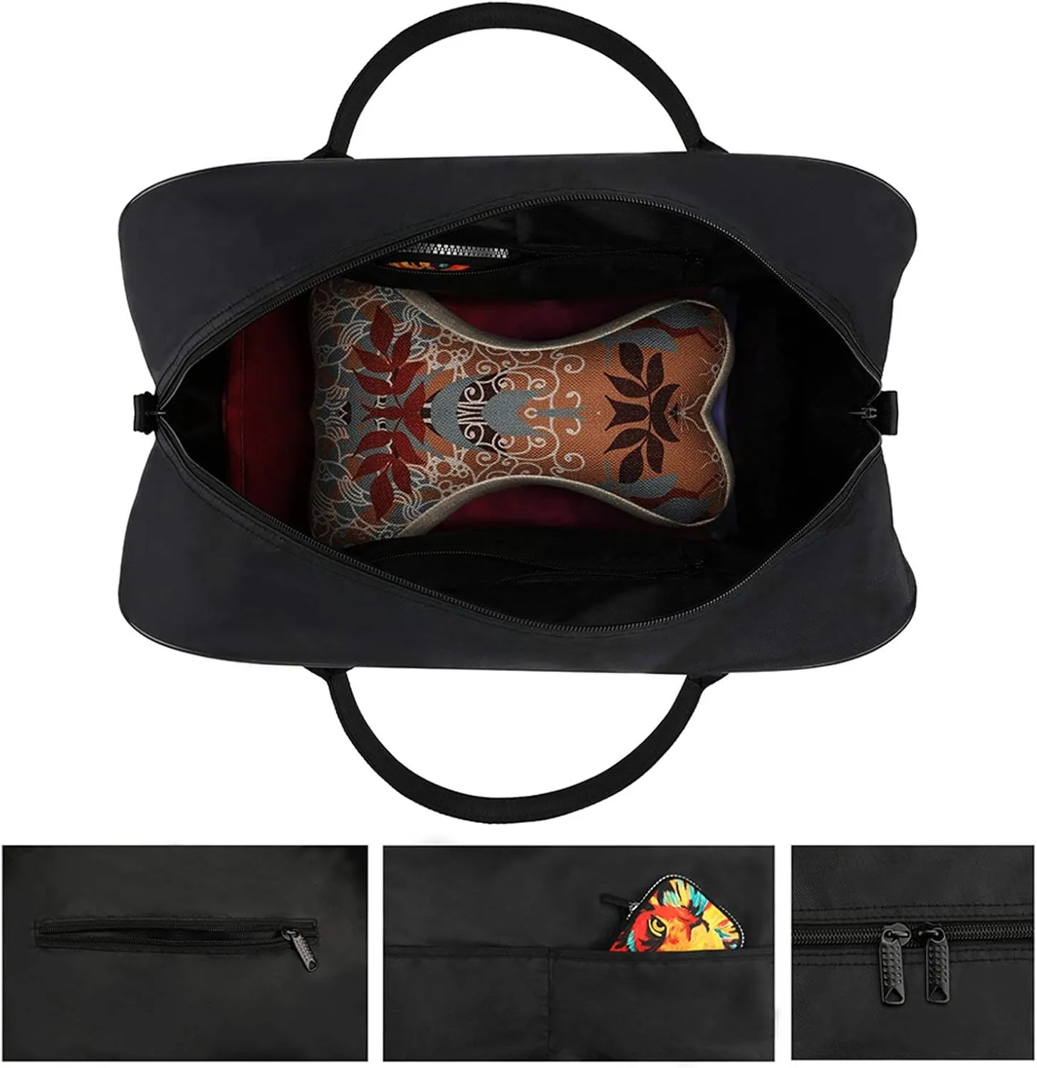 Pink Black Gray Argyle Fashionable Large Capacity Travel Handbag Unisex