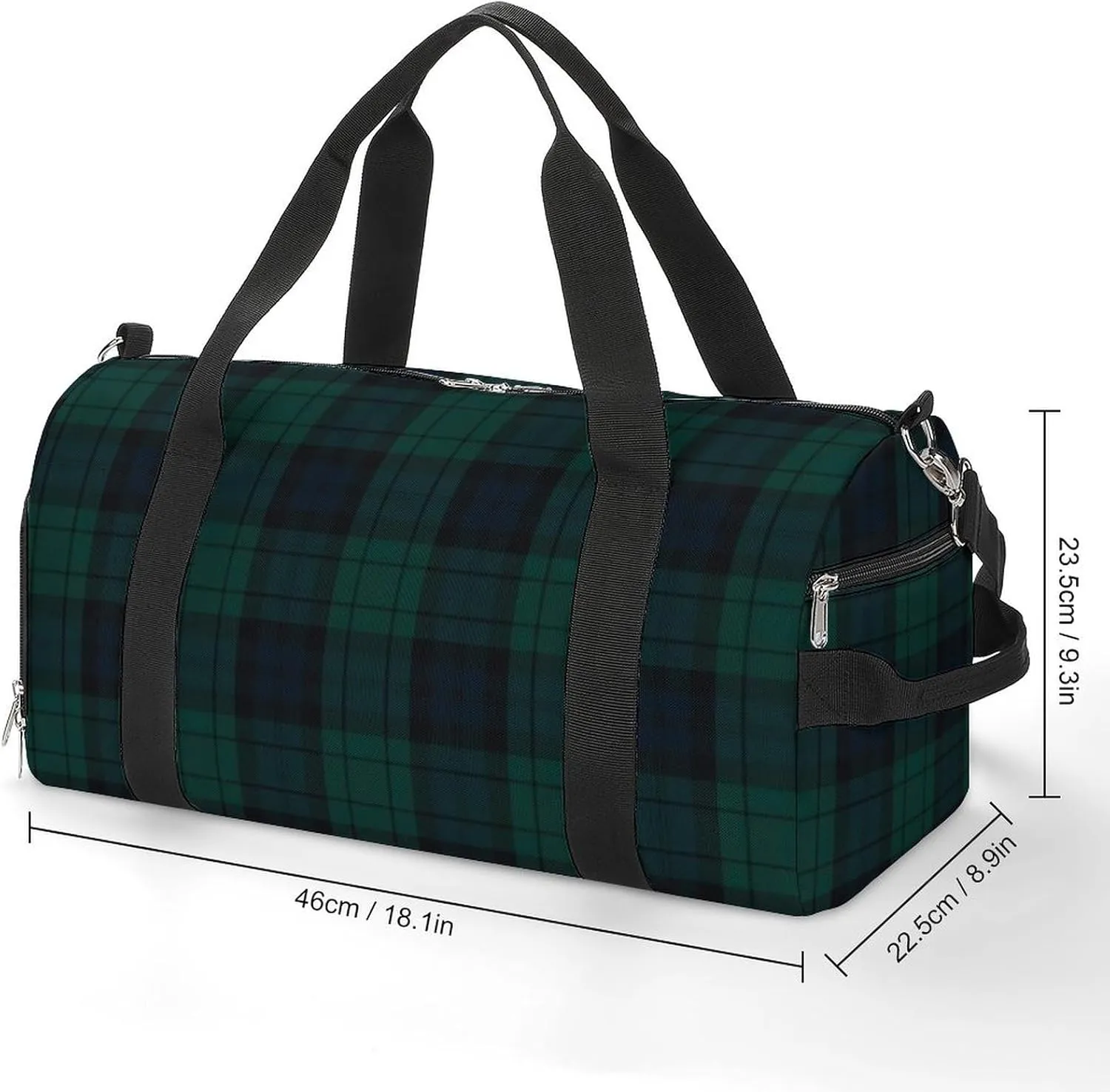 Pink Black Gray Argyle Portable Large Capacity Fully Printed Fitness Bag Unisex