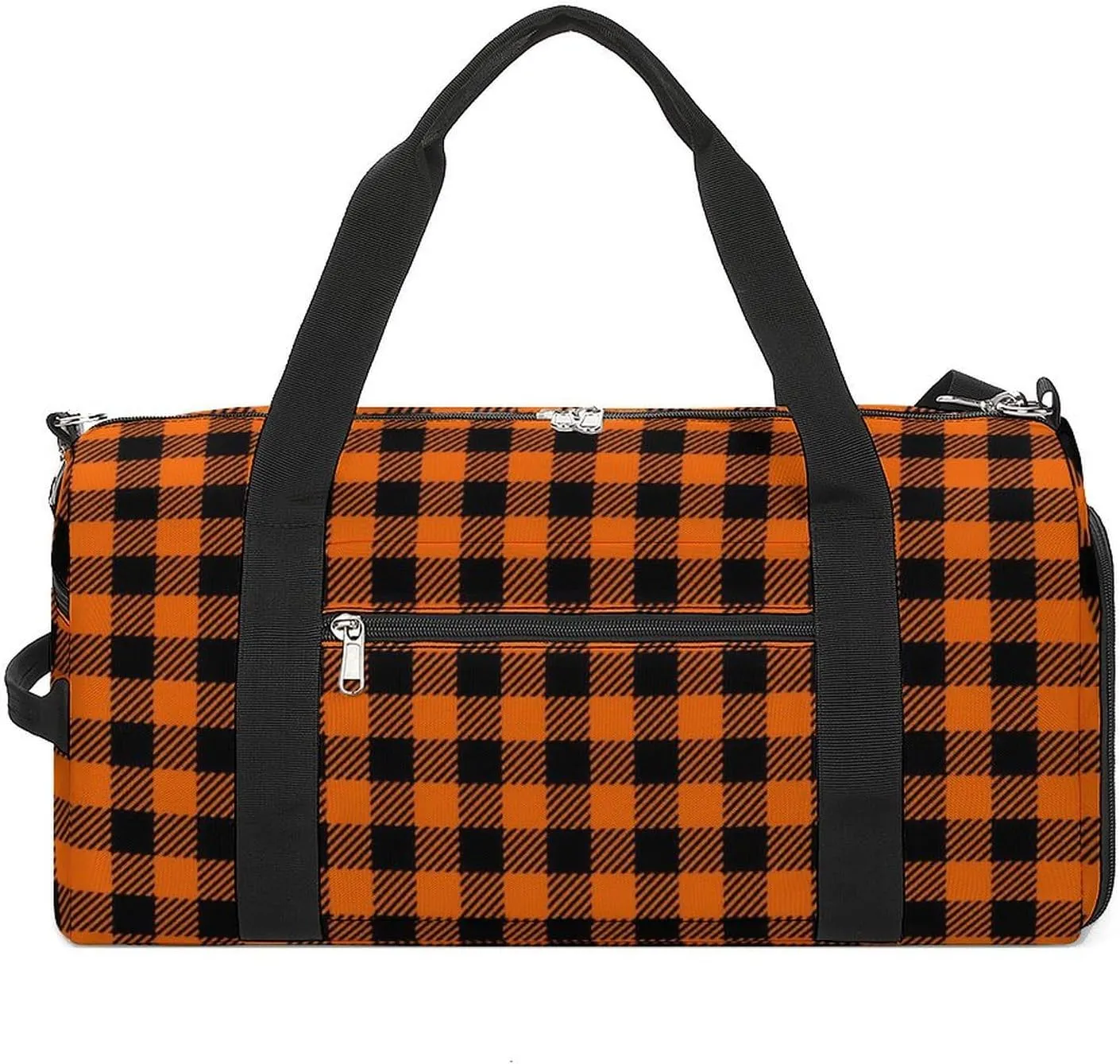 Pink Black Gray Argyle Portable Large Capacity Fully Printed Fitness Bag Unisex