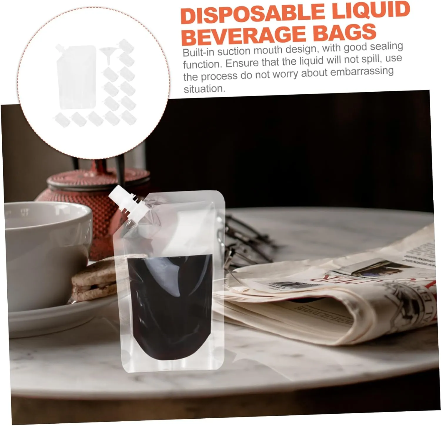 Plastic Milk Holders Leakproof Edible Oil Bag Plastic Bags for Juice Camping Hiking