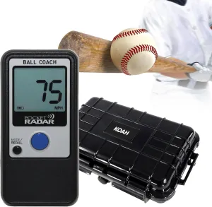 Pocket Radar Ball Coach/Pro-Level Speed Training Tool and Radar Gun with Weatherproof Hard Case with Customizable Foam (6.5 x 5 x 2 Inch) (2 Items)