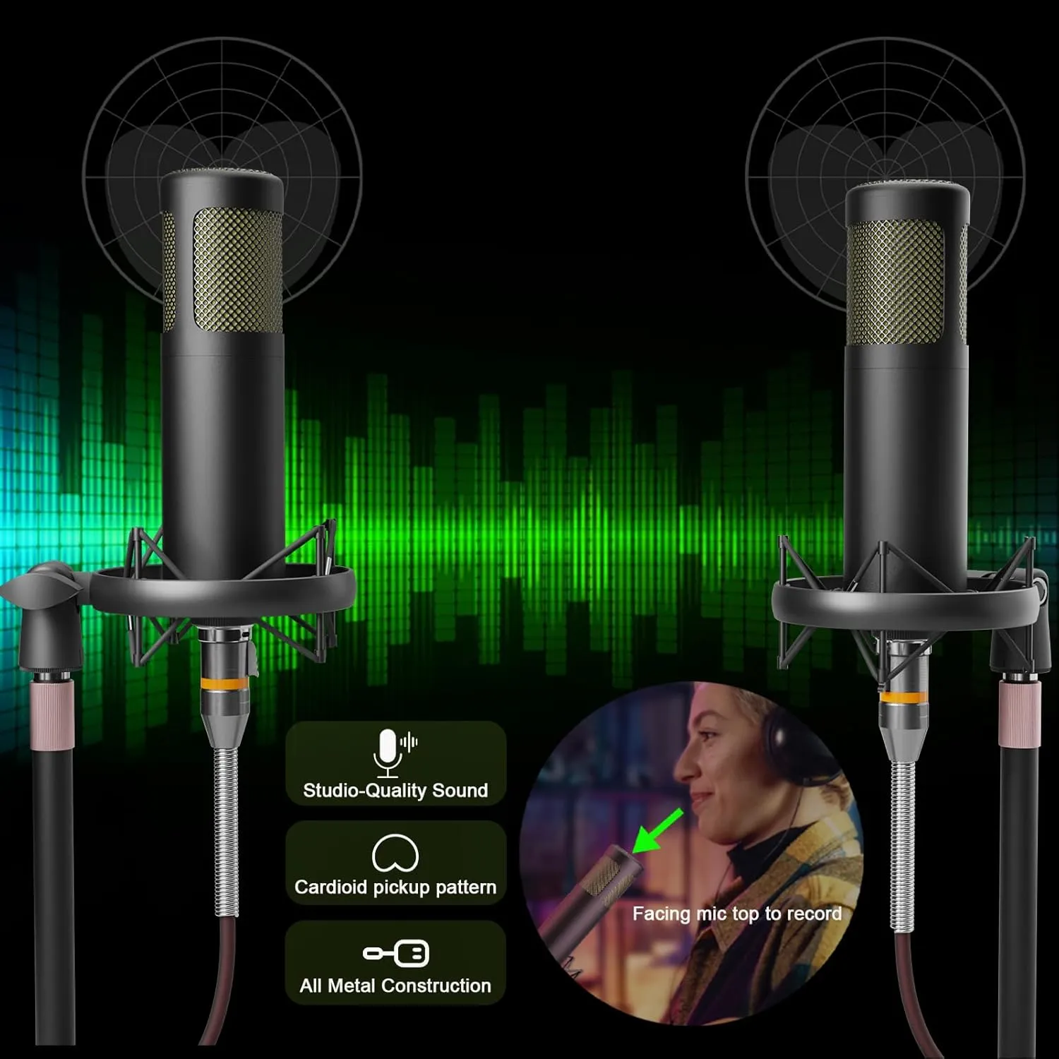 Podcast Equipment Bundle for 2, Audio Mixer with Dynamic Podcast Microphone, 48V Phantom Power, Voice change for Recording, Streaming, Gaming, Tiktok, PC, Phone, Guitar