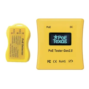PoE Detector & PoE Tester Tool Kit (Gen2.5) - Wired Network Cable Tester to Detect & Test Power Over Ethernet - Cable Tester to Read Voltage, Current and Power Usage on Cat5, Cat6 - No Battery Needed