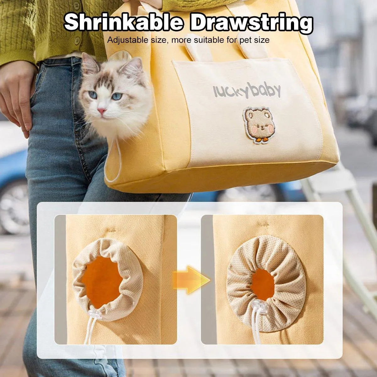 Portable Breathable Adjustable Crossbody Pet Carrier Bag Large Capacity for Pet