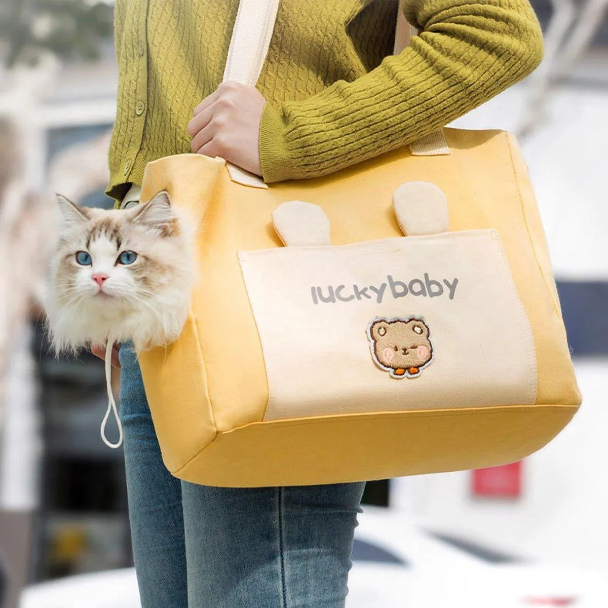 Portable Breathable Adjustable Crossbody Pet Carrier Bag Large Capacity for Pet