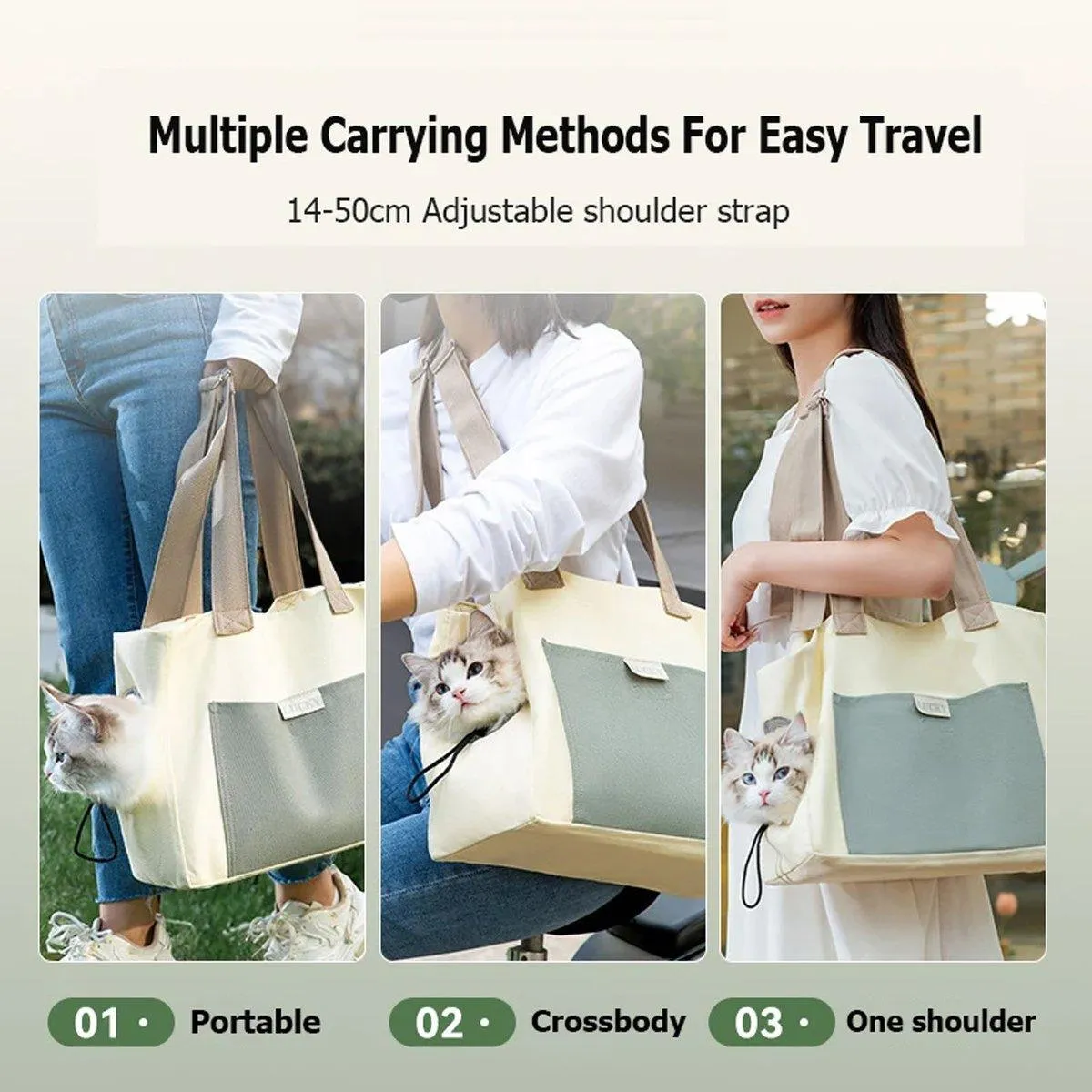 Portable Breathable Adjustable Crossbody Pet Carrier Bag Large Capacity for Pet