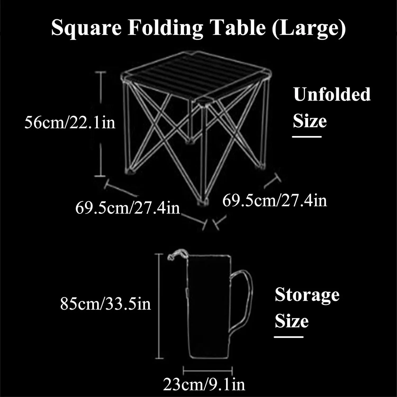 Portable Camping Table Outdoor Folding Camping Table Aluminum Alloy Picnic Table with Carry Bag for Outdoor Camping Hiking