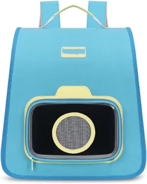 Portable cat pet Backpack for Outdoor Activities Dog Handbag (Blue)