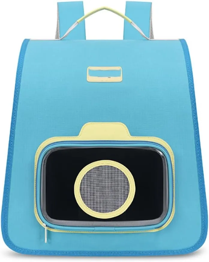 Portable cat pet Backpack for Outdoor Activities Dog Handbag (Blue)