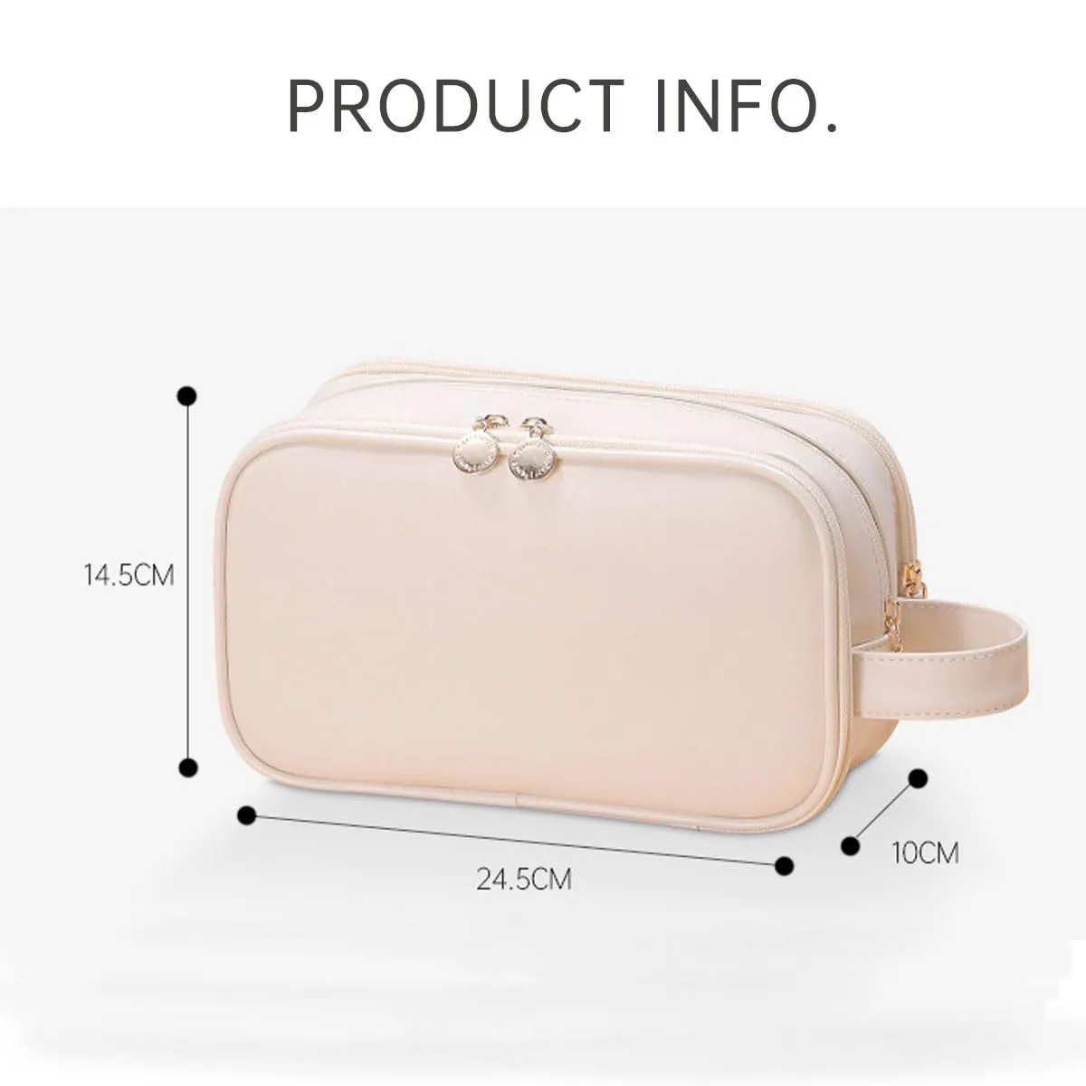 Portable Large Capacity Cosmetic Bag, Skincare Products, Makeup Brush Storage Bag, with Compartment Makeup Bag (Brown)