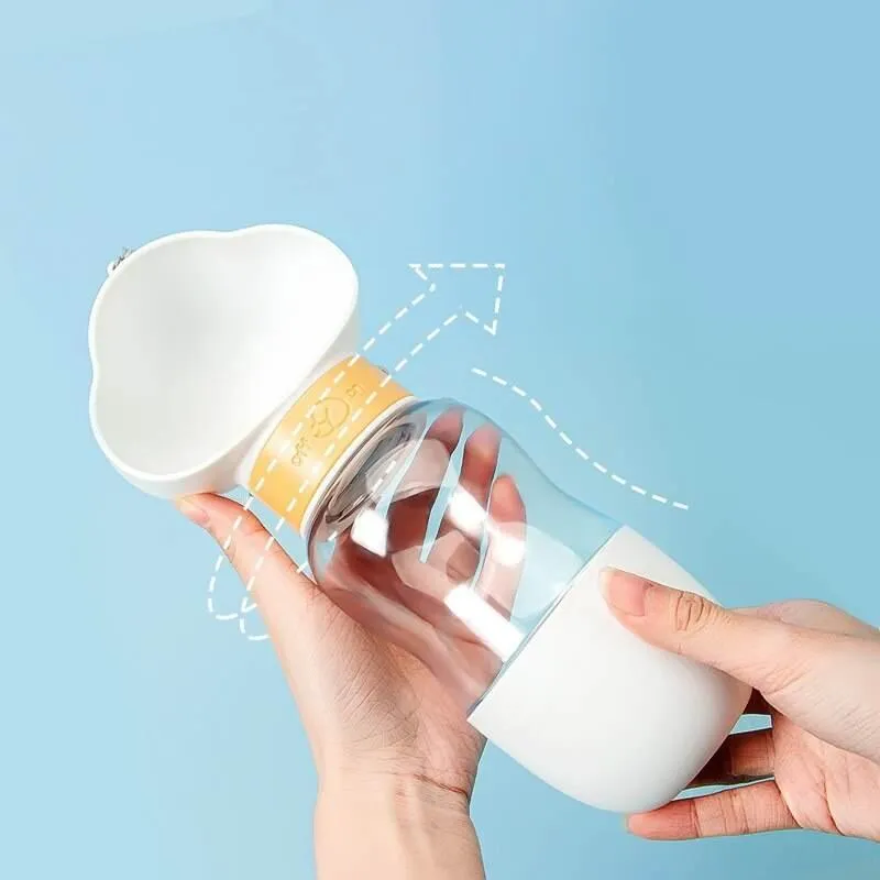 Portable Pet Water Bottle - 2-in-1 Travel Feeder