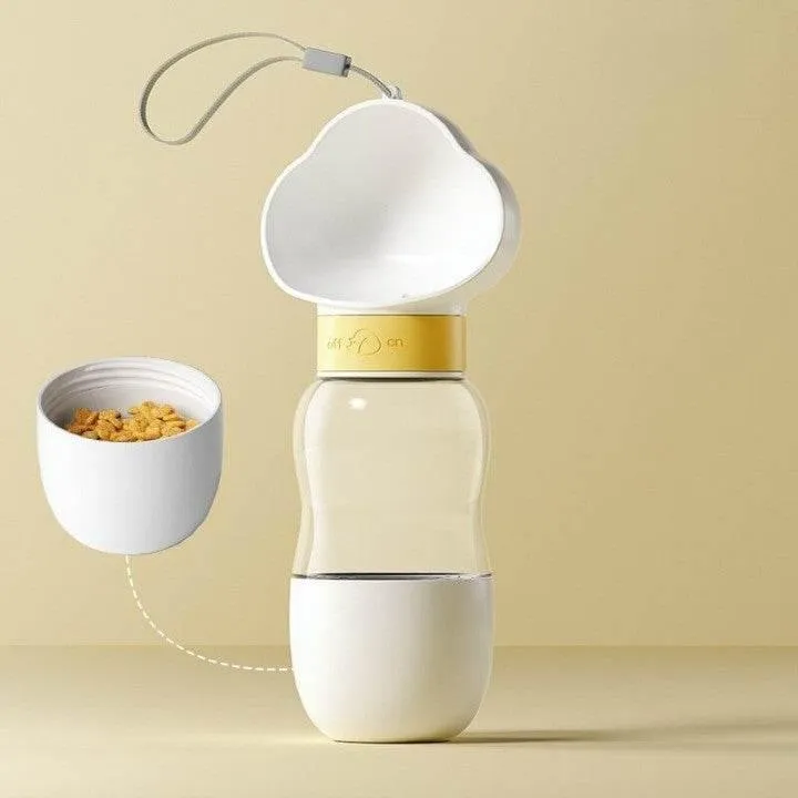 Portable Pet Water Bottle - 2-in-1 Travel Feeder