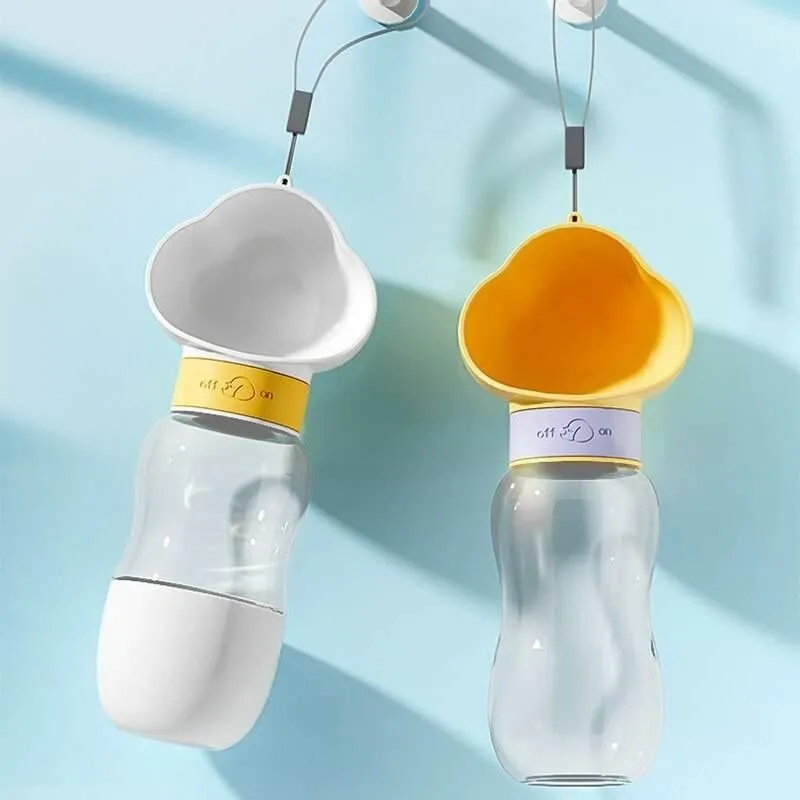 Portable Pet Water Bottle - 2-in-1 Travel Feeder