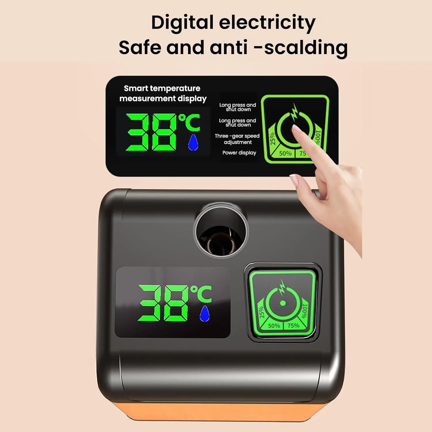 Portable Shower Camping, Temperature and Battery Power Digital Display, Travel Shower for Outdoor, Indoor, Camping, Car, Pet, Beach, Garden(Temperature display,4800 mAh)