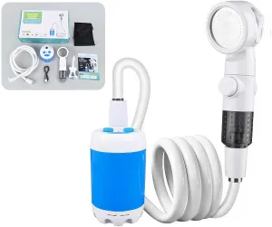 Portable Shower for Camping,Adjustable Speeds,Removable Hose & On-Off Switchable Shower Head, Waterproof Outdoor Shower Kit for Beach Swimming,Hiking,Travel,Car, Pet,Beach,Swimming