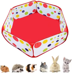 Portable Small Animals Playpen, Outdoor/Indoor Pop Open Pet Exercise Fence, Guinea Pig Accessories Metal Wire Yard Fence C&C Cage Tent for Rabbits, Hamster, Chinchillas and Hedgehogs