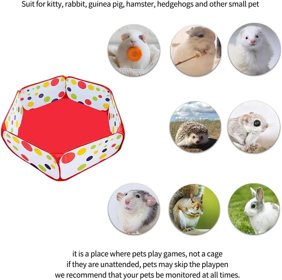 Portable Small Animals Playpen, Outdoor/Indoor Pop Open Pet Exercise Fence, Guinea Pig Accessories Metal Wire Yard Fence C&C Cage Tent for Rabbits, Hamster, Chinchillas and Hedgehogs