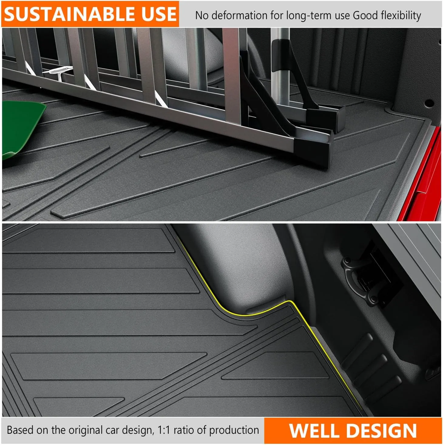 powoq 5.5FT Truck Bed Mat Compatible with 2015-2025 Ford F150 Bed Mat Truck Bed Liner All Season Protection Bed Liner Replacement for 2015-2025 Ford F150 Accessories (5.5FT Truck Bed Mat)