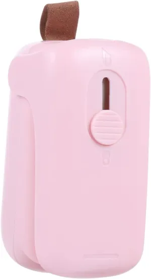 PRETYZOOM 1Set Mini Handheld Bag Sealer Efficient Sealing Tool for Food Packaging Non Battery Operated Chic Pink Design for Home Use and Travel