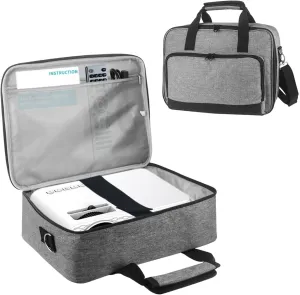 Projector Carrying Bag, Projector Carrying Case for Accessories, Portable Carrying Bag with Laptop Compartment & Adjustable Shoulder Strap,Portable Bag for Most Major Projector