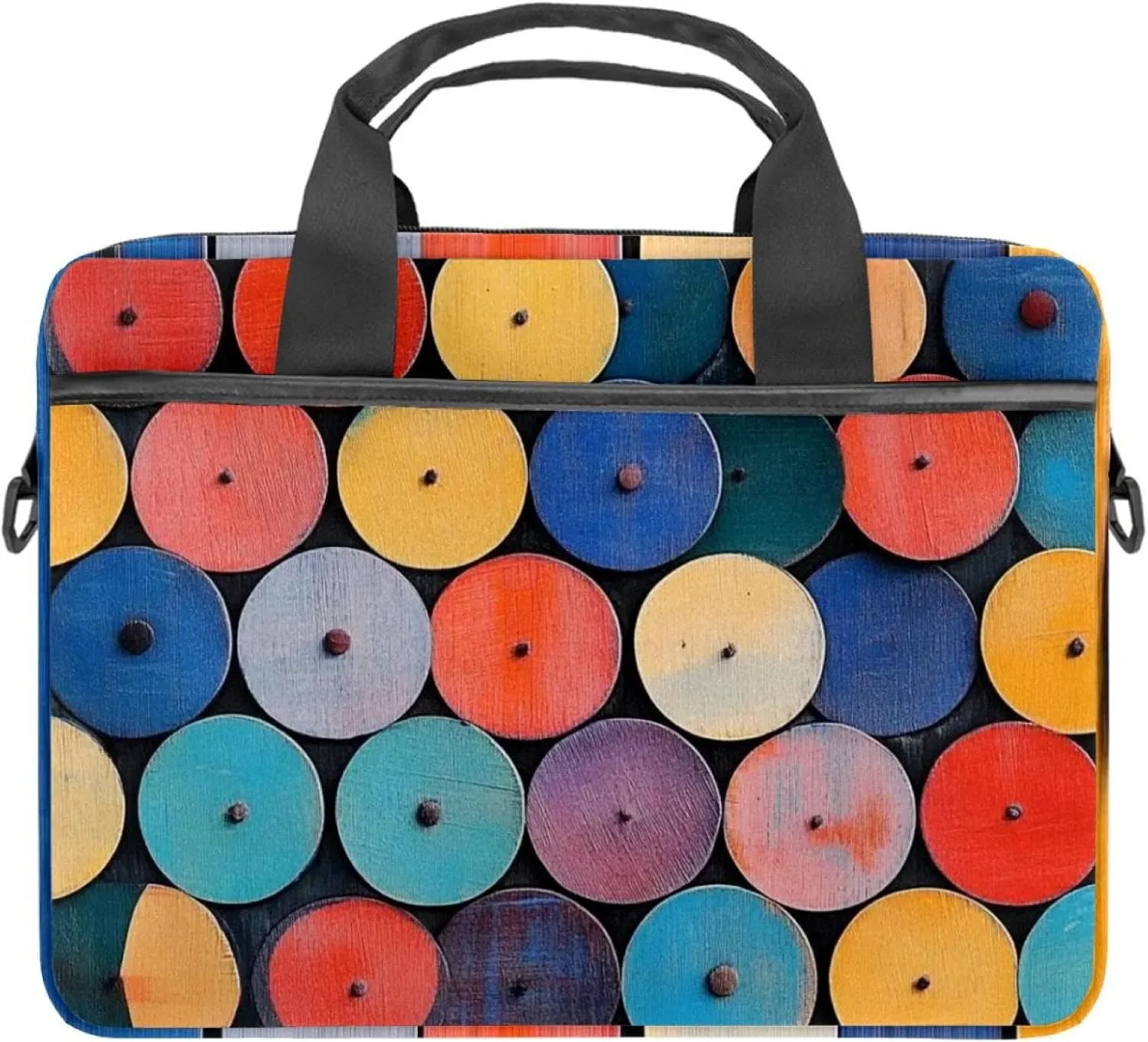 Protective Laptop Shoulder Messenger Bag Colorful Abstract Modern Background Briefcase Carrying Case Sleeve