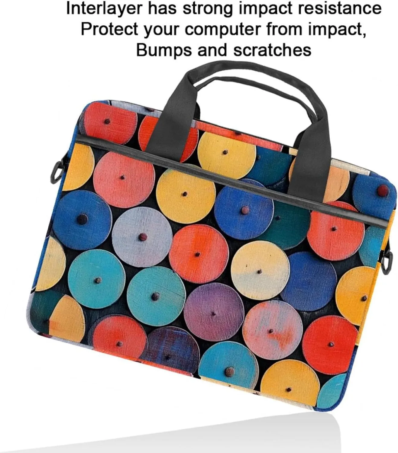 Protective Laptop Shoulder Messenger Bag Colorful Abstract Modern Background Briefcase Carrying Case Sleeve